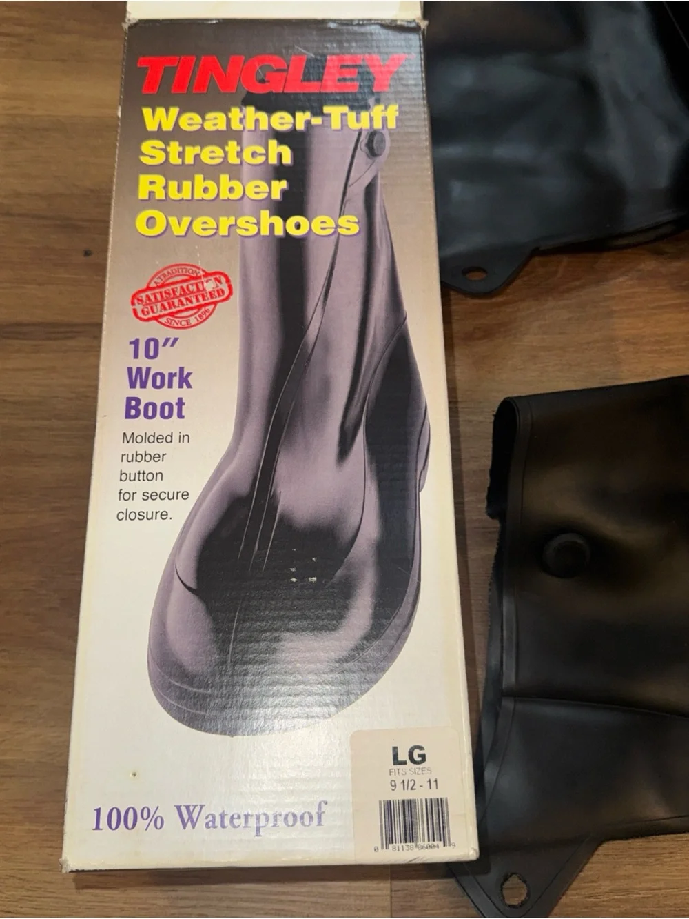Tingley Rubber Overshoes 1400 Large Size 9.5 - 11 Waterproof 10